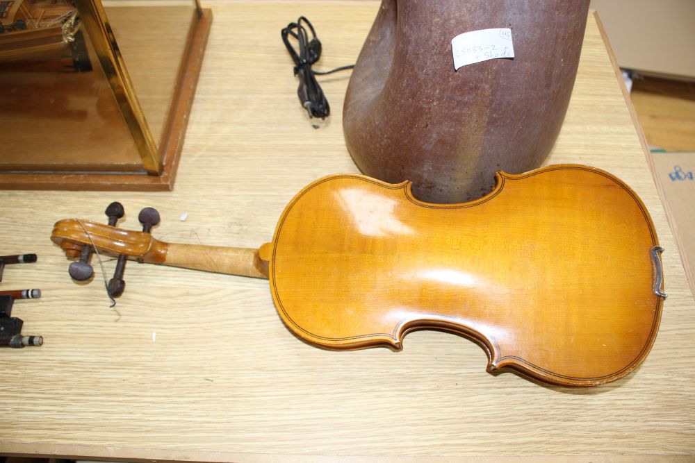 A Chinese violin and four bows